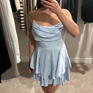 Light Blue Layered Mini Dress